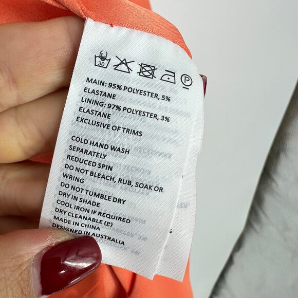 Bardot Womens S Oversized Blazer in Orange Fizz Double Breasted Club Trendy - Picture 9 of 13